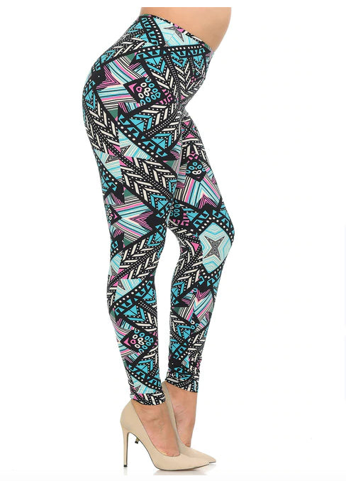 Melodic Emerald Tribal High Waisted Super Soft Lettings