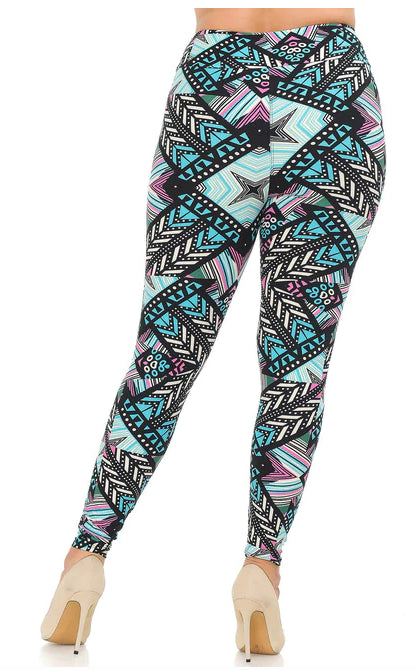 Melodic Emerald Tribal High Waisted Super Soft Lettings