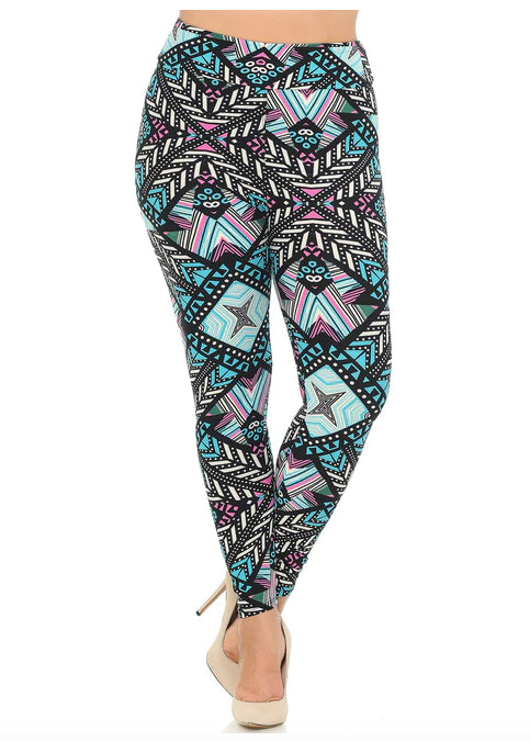 Melodic Emerald Tribal High Waisted Super Soft Lettings