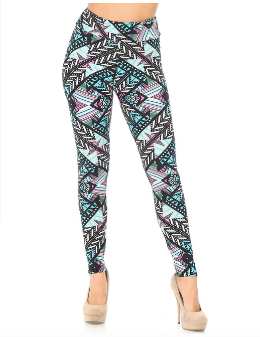 Melodic Emerald Tribal High Waisted Super Soft Lettings