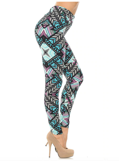 Melodic Emerald Tribal High Waisted Super Soft Lettings