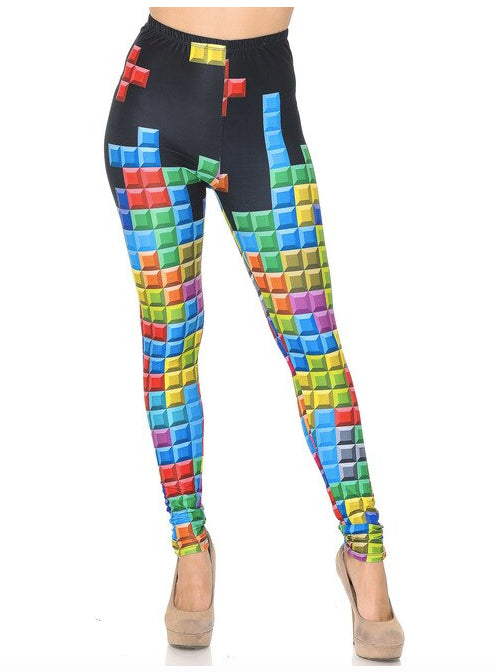 Brushed Graphic Tetris Leggings