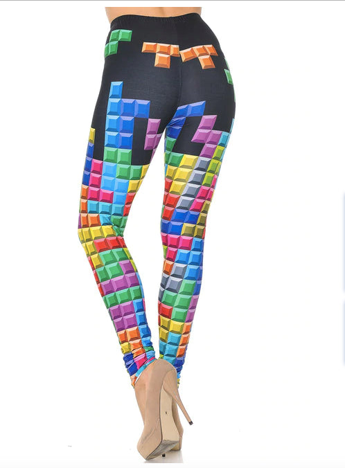 Brushed Graphic Tetris Leggings