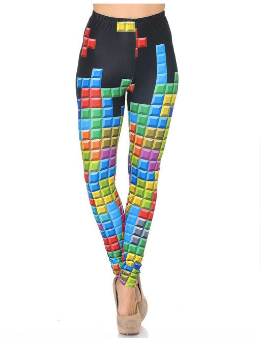 Brushed Graphic Tetris Leggings