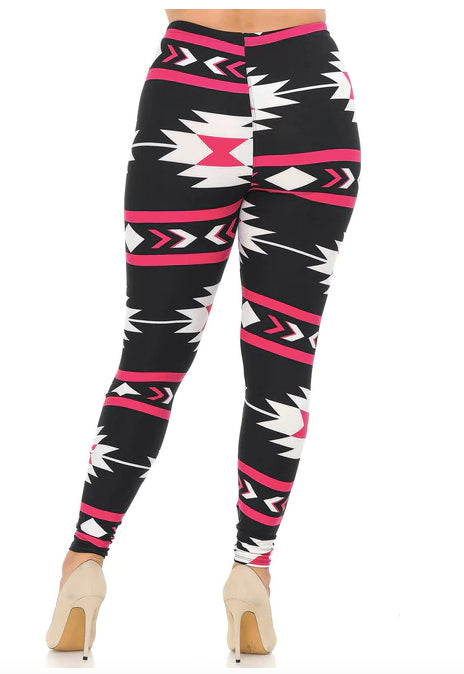 Magenta Aztec Tribal Soft Leggings