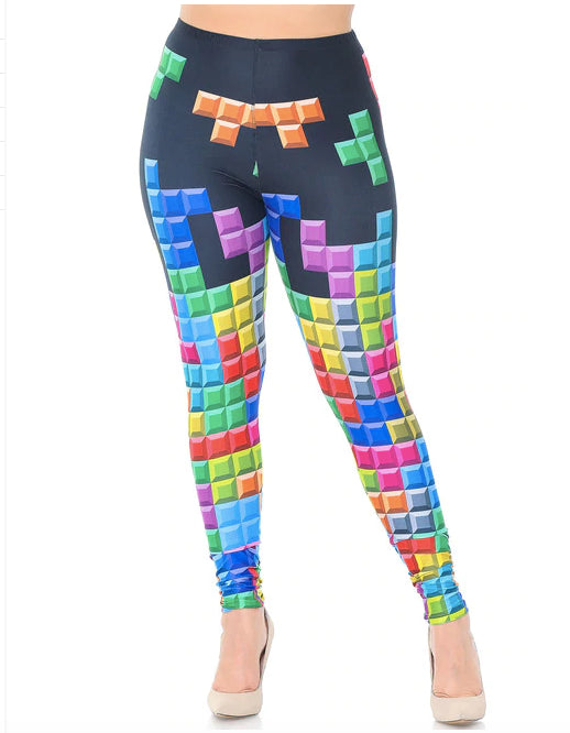 Brushed Graphic Tetris Leggings