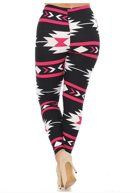 Magenta Aztec Tribal Soft Leggings