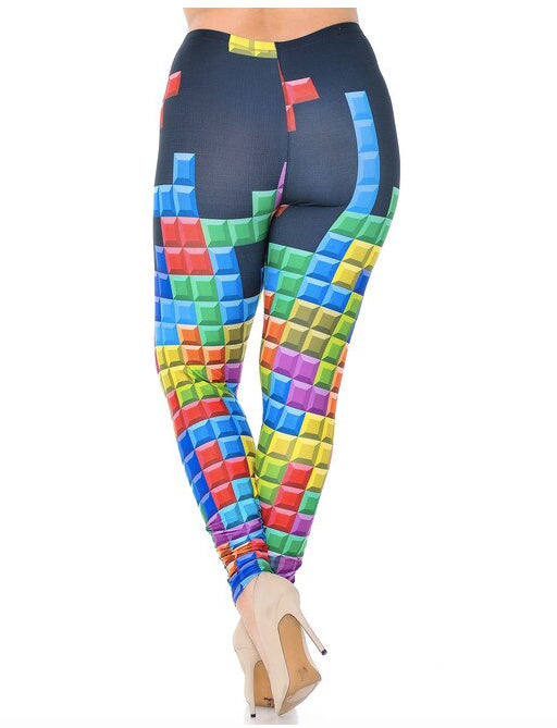 Brushed Graphic Tetris Leggings