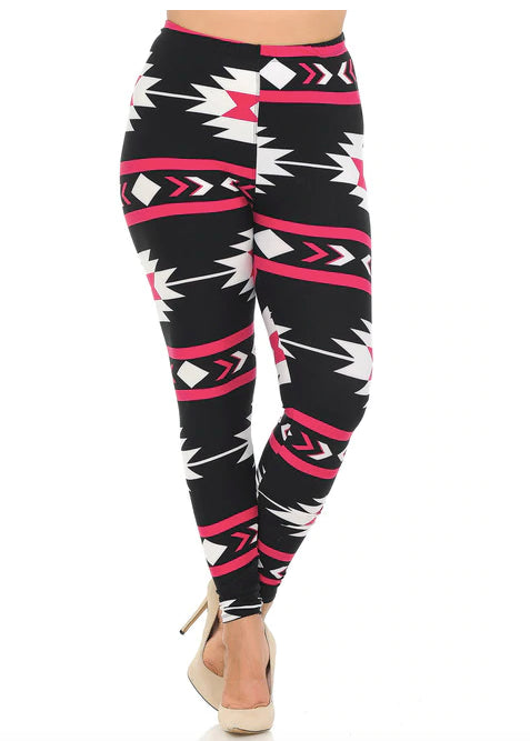 Magenta Aztec Tribal Soft Leggings