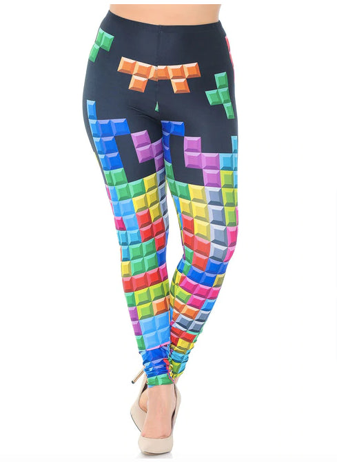 Brushed Graphic Tetris Leggings