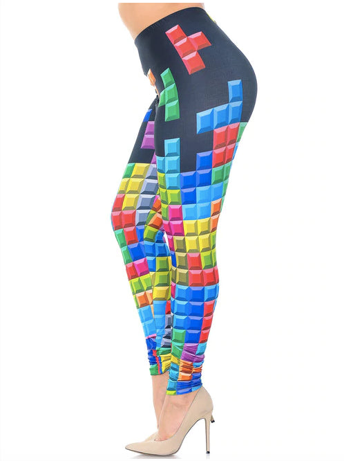 Brushed Graphic Tetris Leggings