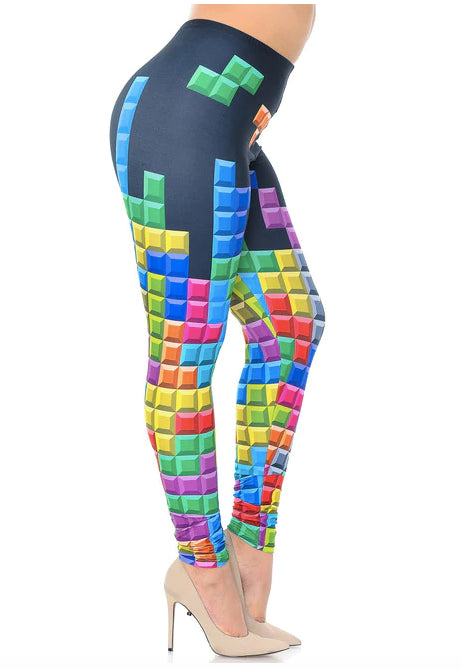 Brushed Graphic Tetris Leggings