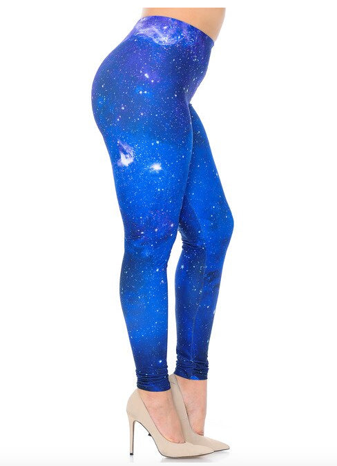 Creamy Soft Blue Galaxy Leggings