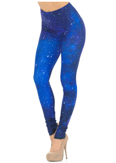 Creamy Soft Blue Galaxy Leggings