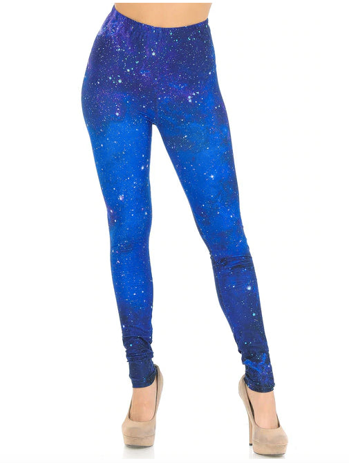 Creamy Soft Blue Galaxy Leggings