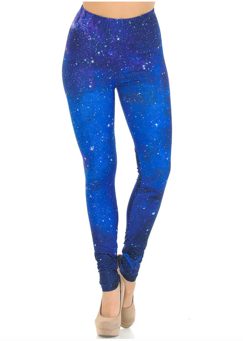 Creamy Soft Blue Galaxy Leggings