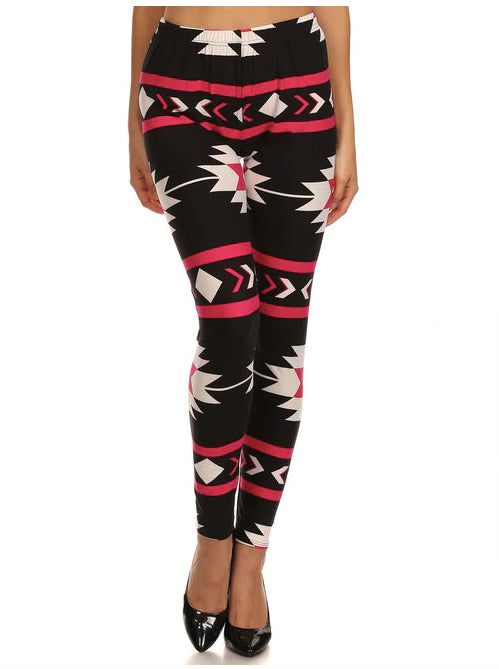 Magenta Aztec Tribal Soft Leggings