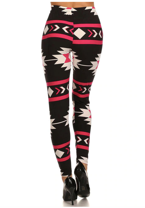 Magenta Aztec Tribal Soft Leggings