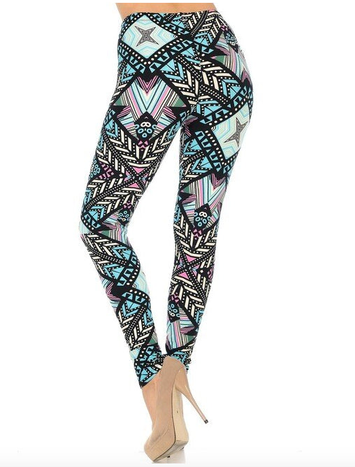 Melodic Emerald Tribal Super Soft Leggings