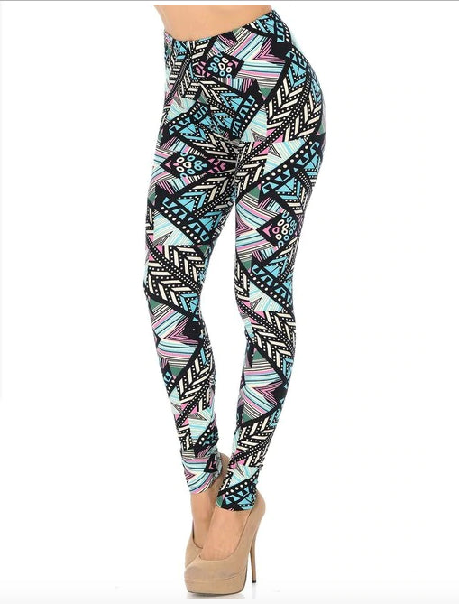 Melodic Emerald Tribal Super Soft Leggings