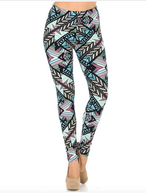 Melodic Emerald Tribal Super Soft Leggings