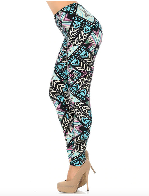 Melodic Emerald Tribal Super Soft Leggings