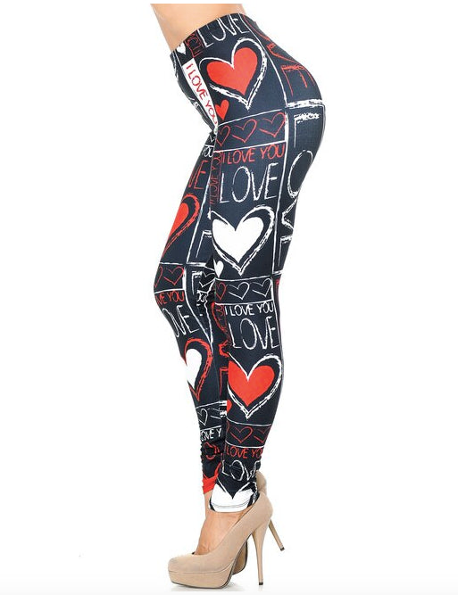 Heart and Love Milk Silk Leggings