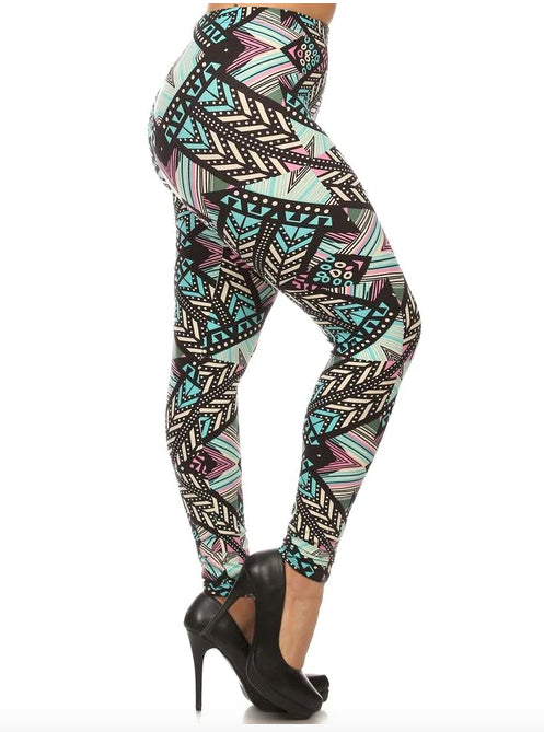 Melodic Emerald Tribal Super Soft Leggings