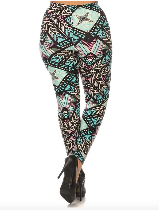 Melodic Emerald Tribal Super Soft Leggings