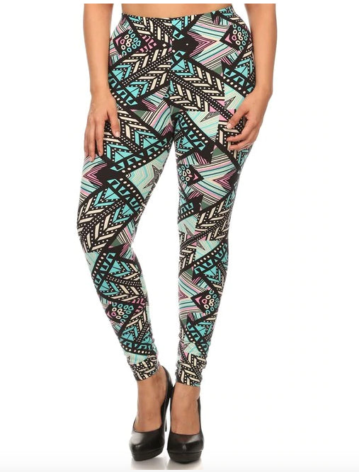 Melodic Emerald Tribal Super Soft Leggings