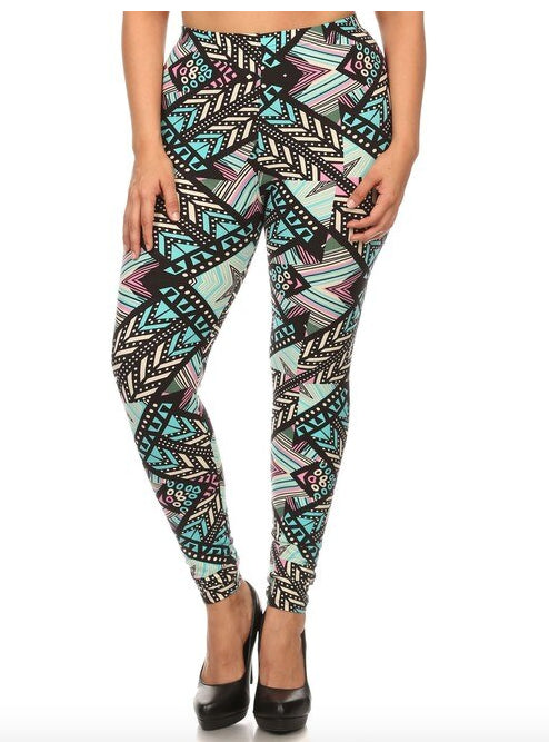 Melodic Emerald Tribal Super Soft Leggings