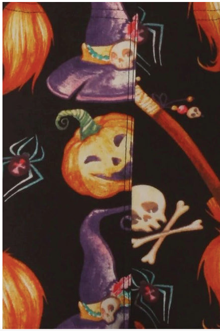 Pumpkins Witch's Watercolor Halloween Leggings