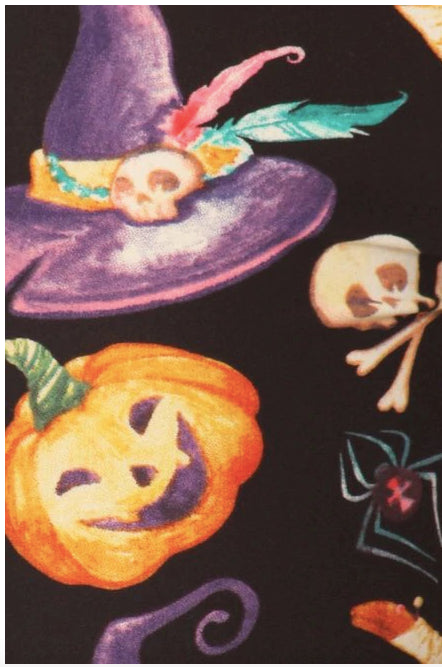 Pumpkins Witch's Watercolor Halloween Leggings