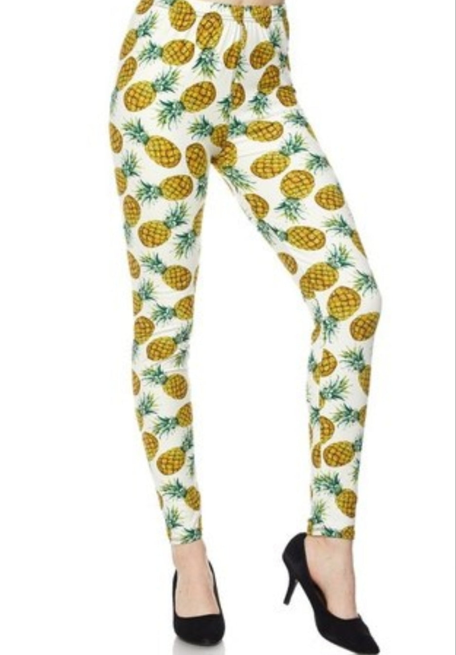 Ivory Pineapple Butter Soft Brushed Leggings