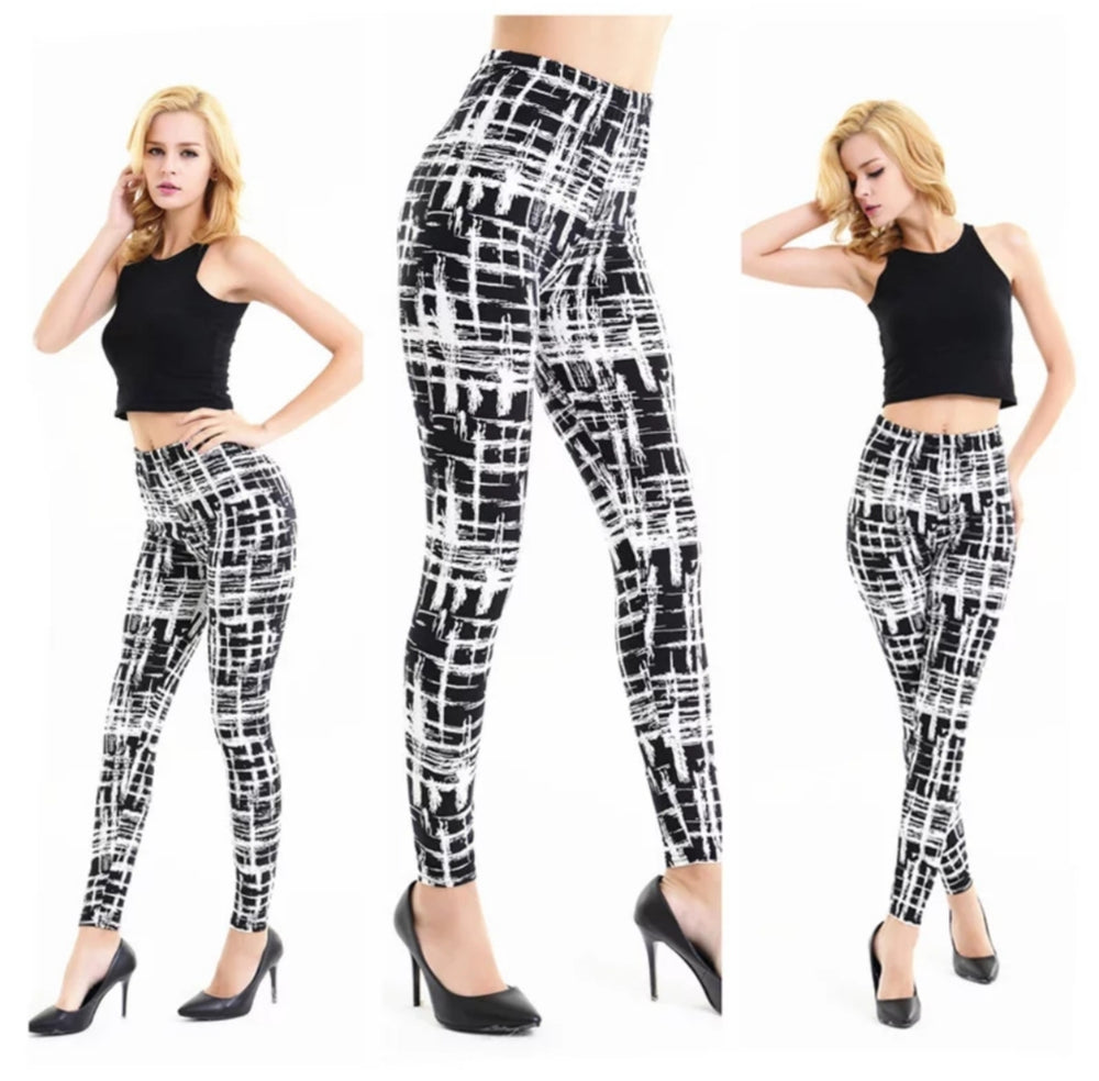 Black & White Splatter Buttery Soft Brushed Leggings