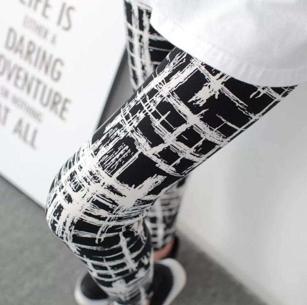 Black & White Splatter Buttery Soft Brushed Leggings