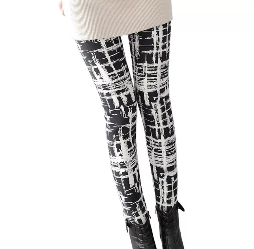 Black & White Splatter Buttery Soft Brushed Leggings