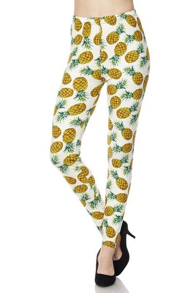 Ivory Pineapple Butter Soft Brushed Leggings