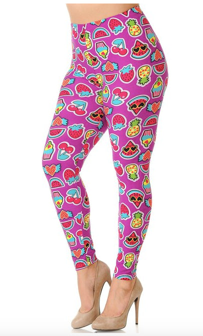 Soft Cartoon Fruit Super Soft Leggings