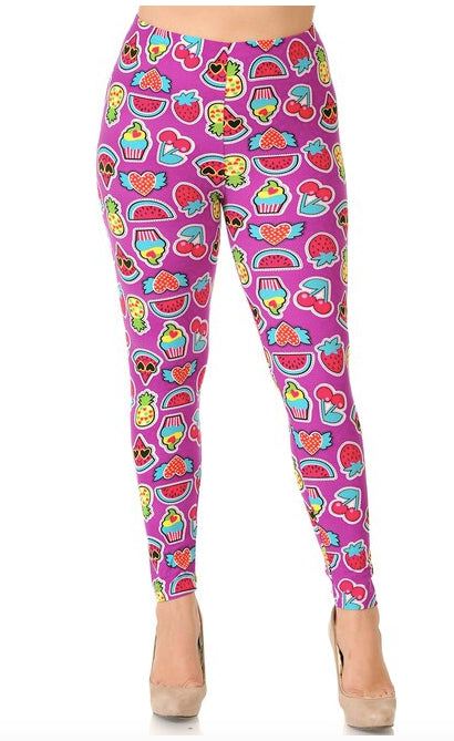 Soft Cartoon Fruit Super Soft Leggings