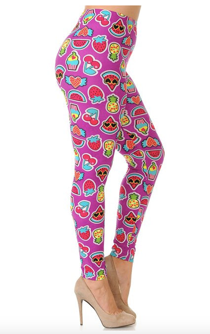 Soft Cartoon Fruit Super Soft Leggings