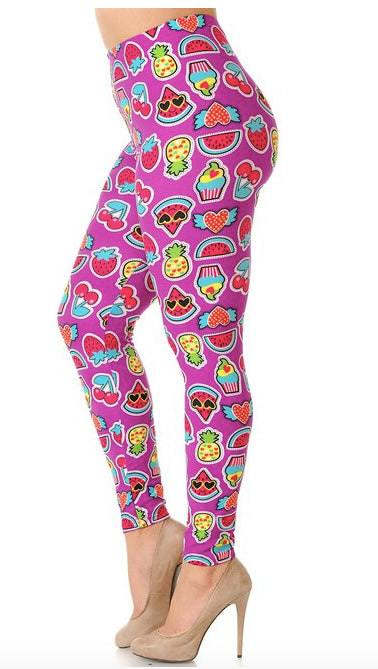 Soft Cartoon Fruit Super Soft Leggings