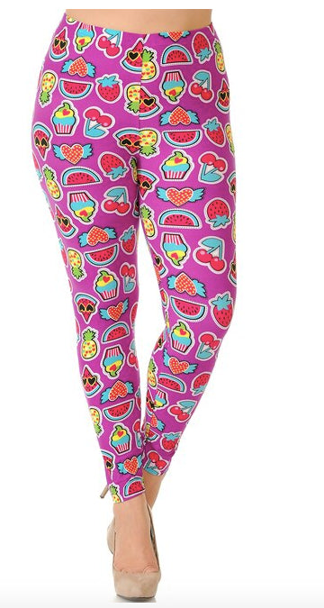 Soft Cartoon Fruit Super Soft Leggings