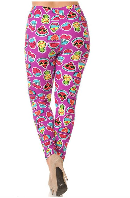 Soft Cartoon Fruit Super Soft Leggings