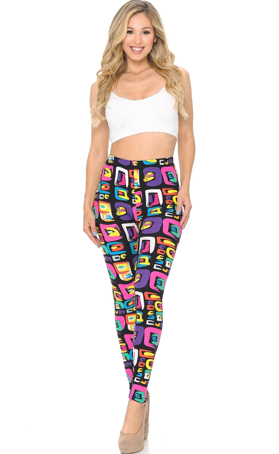 Colorful Blocks Buttery Soft Brushed Leggings