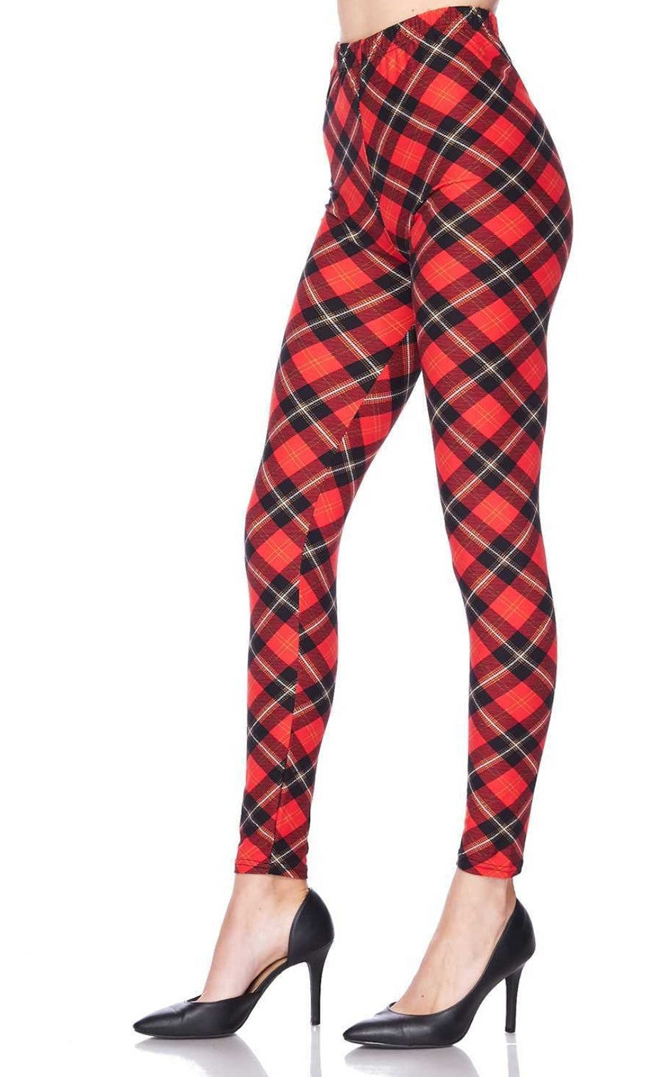 Buttery Soft Classic Red Plaid Leggings