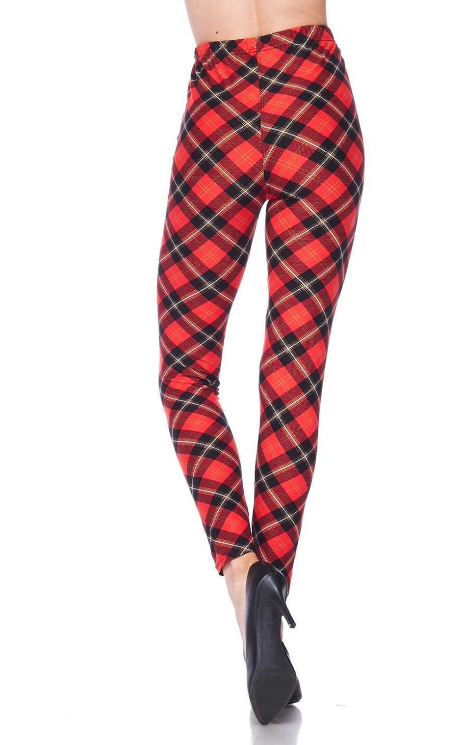 Buttery Soft Classic Red Plaid Leggings