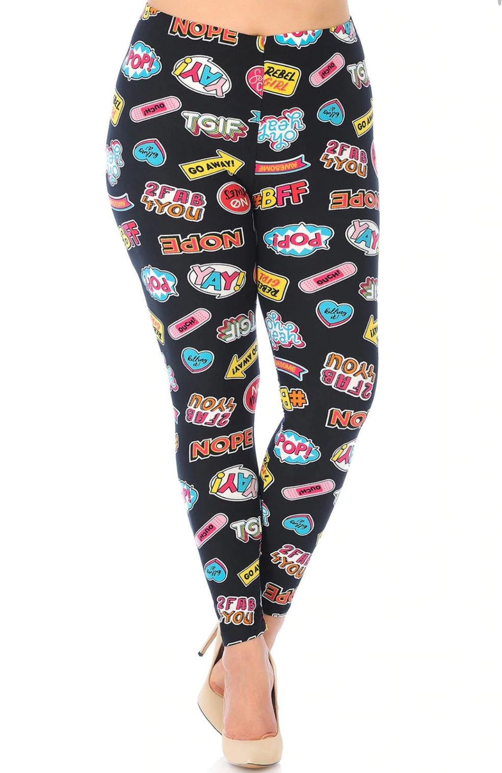 Soft Sassy Stickers Leggings