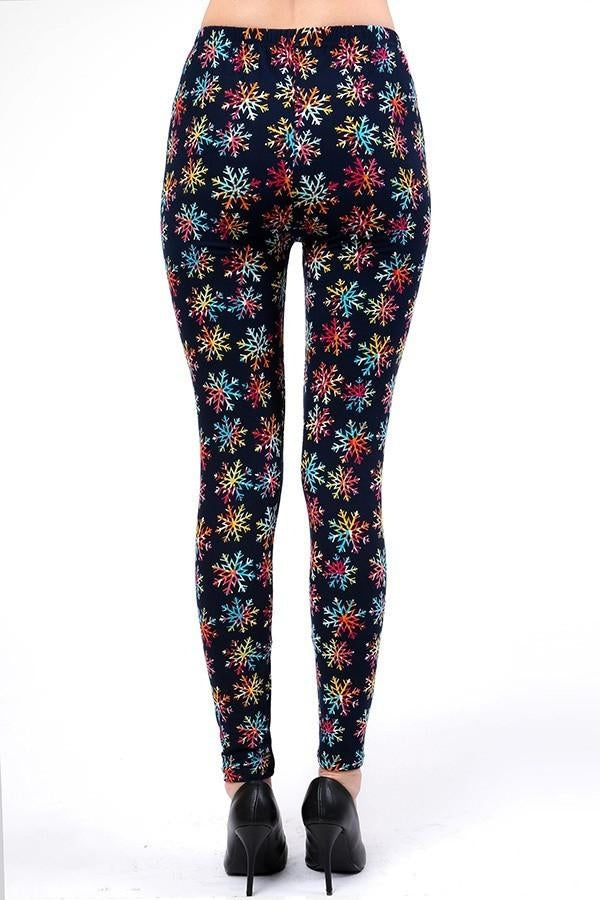 Pretty Colorful Snowflake Buttery Soft Leggings