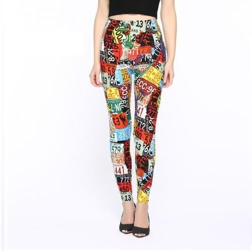 Colorful License Plate Buttery Soft Leggings